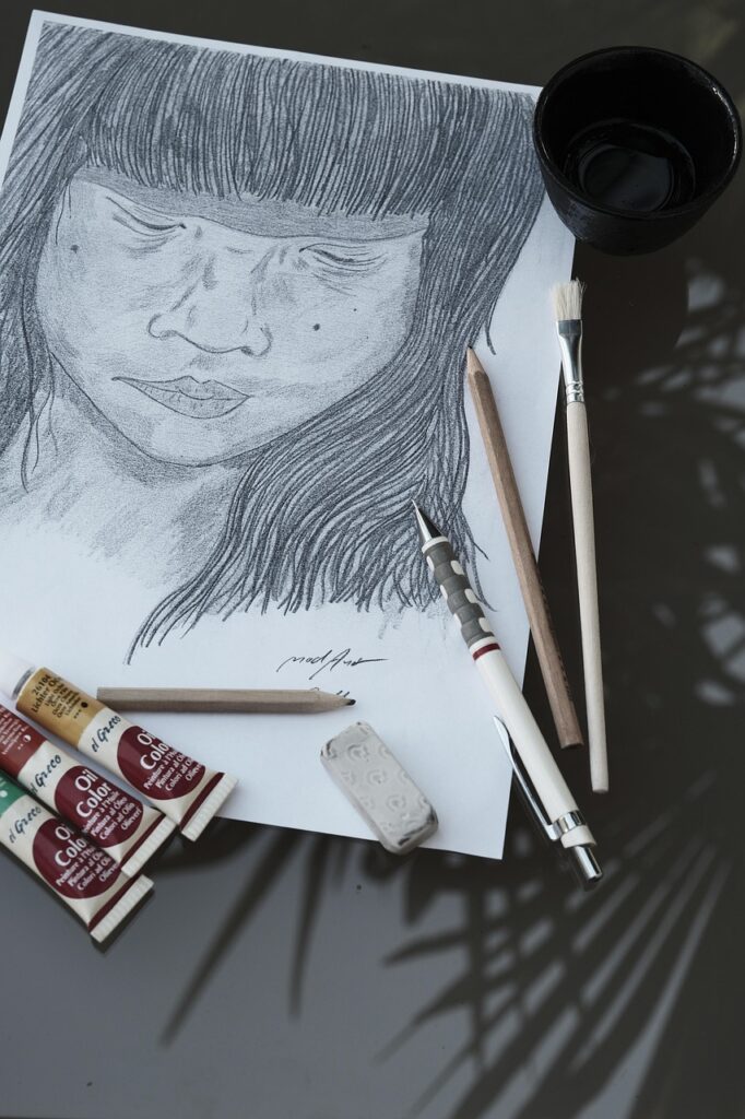 drawing, sketch, pencil, pen, paint, portrait, brush, artistic, creative, anett